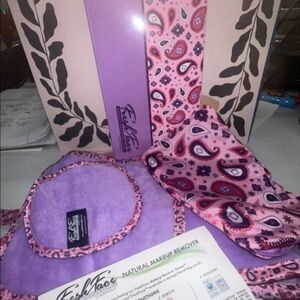 2/$10 Campanelli's Fresh Face Purple Makeup Remover Towel Wash Cloth Set - New